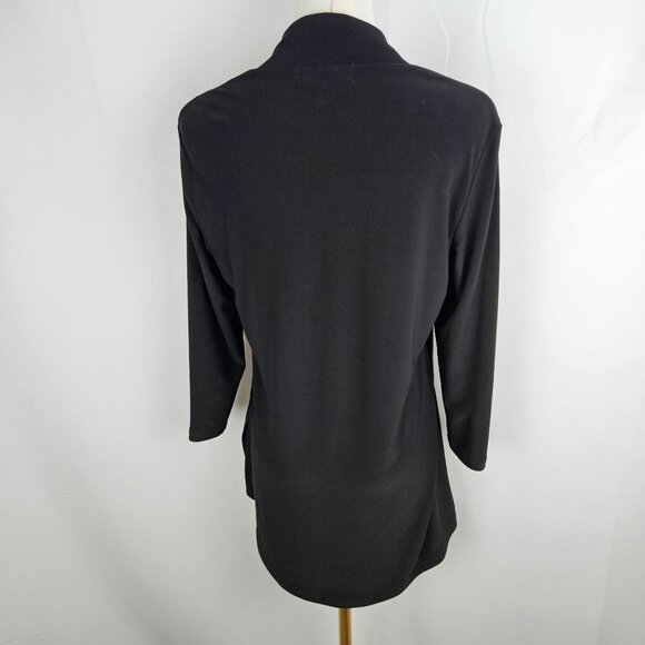 Sympli Tunic Top Size 10 Black Knit V-Neck 3/4 Sleeve Classic Minimalist Staple - Picture 5 of 9